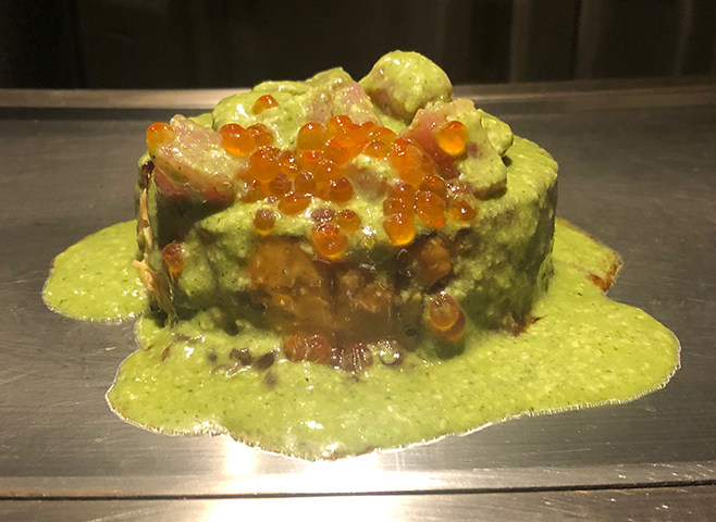 シーフードのお好み焼き